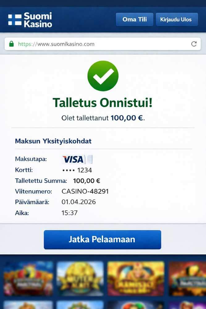 Näin onnistuu Visa casino talletus